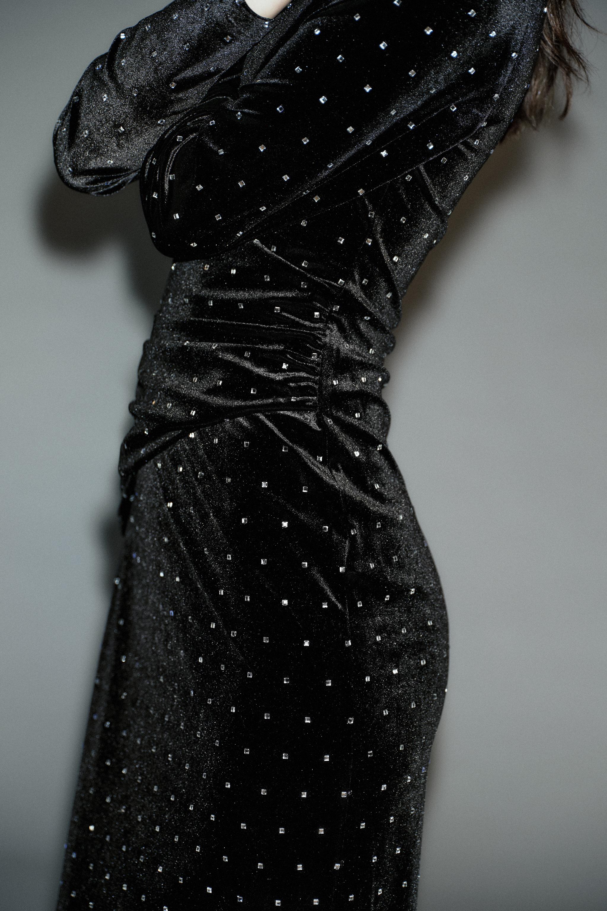 SPARKLY VELVET MIDI DRESS